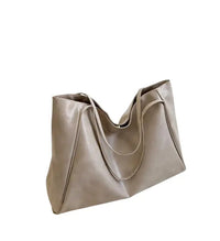 Elegante Damen-Schultertasche, mittelgroß, aus hochwertigem Synthetikgewebe - Beige