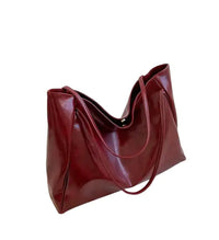 Elegante Damen-Schultertasche, mittelgroß, aus hochwertigem Synthetikgewebe - Rot