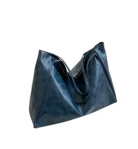 Elegante Damen-Schultertasche, mittelgroß, aus hochwertigem Synthetikgewebe - Blau