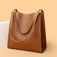 Elegante Damen-Schultertasche, vielseitiges Design, strapazierfähiges Synthetikgewebe - Braun
