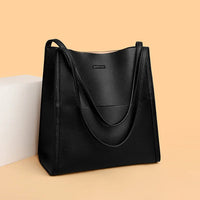 Elegante Damen-Schultertasche, vielseitiges Design, strapazierfähiges Synthetikgewebe - Schwarz