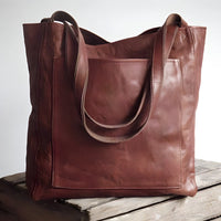 Elegante Damen-Schultertasche aus vielseitigem PU-Leder - Dunkelbraun