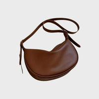 Elegante Damen-Umhängetasche, minimalistisch, aus veganem Leder - Braun