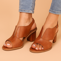 Elegante Damen Pumps Mit Offenem Zehenbereich Und Hohem Absatz – Stilvoller Komfort Für Jeden Anlass - Braun