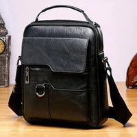 Elegante Damenhandtasche, zeitloses Design, Leder - Schwarz