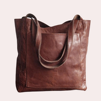 Elegante Damenhandtasche aus veganem Leder - Dunkelbraun