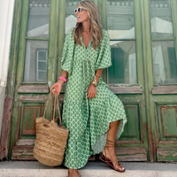 Elegantes Frühlingskleid Damen – Vielseitige Kleider für Jeden Anlass, Ideal für Brunch und Abendessen - Grün und Weiß
