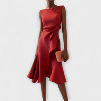 Elegantes Midikleid für Frauen – Asymmetrisches Design für besondere Anlässe - Rot