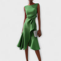 Elegantes Midikleid für Frauen – Asymmetrisches Design für besondere Anlässe - Grün