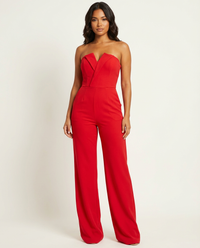 Eleganter trägerloser Damen-Jumpsuit – Valeria - Rot