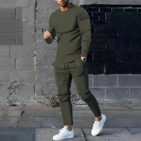 RAFAEL – Leichtes Set aus Pullover und Hose für Herren - Armeegrün