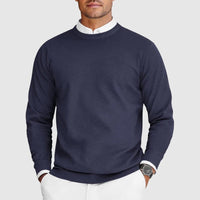 Leon | Ferran Herren Crew Pullover aus Kaschmir - Marine