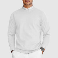 Leon | Ferran Herren Crew Pullover aus Kaschmir - Weiß
