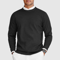 Leon | Ferran Herren Crew Pullover aus Kaschmir - Schwarz