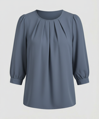 Elegante Satin Bluse Damen - Blau