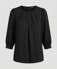 Elegante Satin Bluse Damen - Schwarz