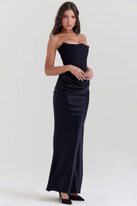 Stella | Damen Maxikleid – Sternengleich Strahlendes Maxi Kleid - Schwarz