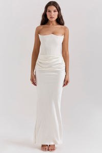 Stella | Damen Maxikleid – Sternengleich Strahlendes Maxi Kleid - White