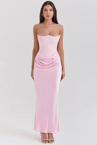 Stella | Damen Maxikleid – Sternengleich Strahlendes Maxi Kleid - Pink