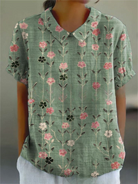 Hannah | Damen Blumenmuster Durchgeknöpftes Hemd – Blumenhemd Damen Sommer 2026 - Blumenmuster