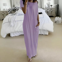 Daphne™ Maxikleid mit weitem Ausschnitt und Seitentaschen - Lila