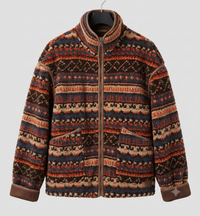 Damen Jacke mit Taschen und langen Ärmeln - Braun