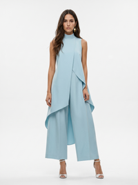 Sara | Damen-Turtleneck Ärmelloses Set - Hellblau