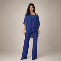 Clara | Elegantes Set mit Lagenbluse - Blau