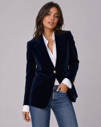 Damenblazer mit Knöpfen und Taschen - Dunkelblau