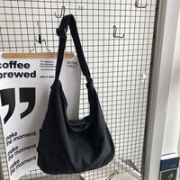 Geräumige Damen-Umhängetasche, verstellbar, strapazierfähiges Material - Schwarz