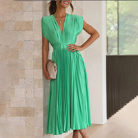 Benthe | Damen Zeitloses Klassisches Kleid – Klassisches Kleid Zeitlos - Green
