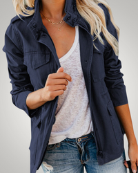 Tanja | Damen Casual Herbst Übergangsjacke - Blau