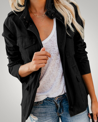 Tanja | Damen Casual Herbst Übergangsjacke - Schwarz