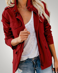 Tanja | Damen Casual Herbst Übergangsjacke - Rot