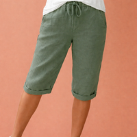 Bequeme Baumwollshorts für Damen mit eleganter Passform | Liora - Grün