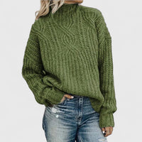 Emma | Damen Pullover elegant mit feinem Design - Grün