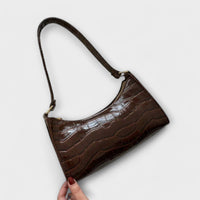 Eleanor | Glänzende Lederhandtasche - Braun