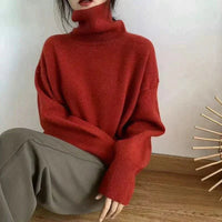 Nina | Trendiger Rollkragenpullover für Damen - Rot