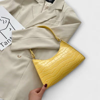 Eleanor | Glänzende Lederhandtasche - Gelb