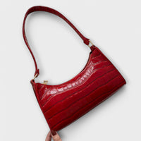 Eleanor | Glänzende Lederhandtasche - Rot