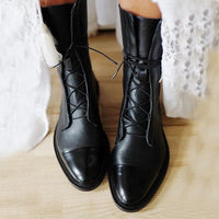 Silke | Damen Lässig Orthopädische Lederstiefel - Schwarz