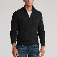 Herren-Pullover mit Rundhalsausschnitt - ACKLEY - Schwarz
