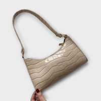 Eleanor | Glänzende Lederhandtasche - Beige