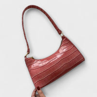 Eleanor | Glänzende Lederhandtasche - Rosa
