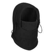 3-in-1 Wintermütze mit Kapuze und Schal - Schwarz
