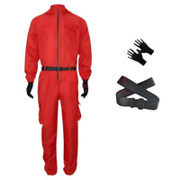 Roter Overall mit Maske Unisex Halloween Cosplay Kostüm - Rot