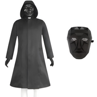 Roter Overall mit Maske Unisex Halloween Cosplay Kostüm - Schwarze Mantelmaske