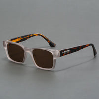 Maximilian | Elegante Polarisierte Sonnenbrille für Männer - Silbernes Leopardenmuster