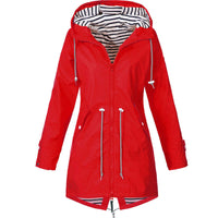 Fleur | Damen-Hoodie-Jacke mit Kordelzug - Rot
