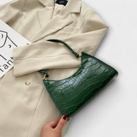 Eleanor | Glänzende Lederhandtasche - Grün